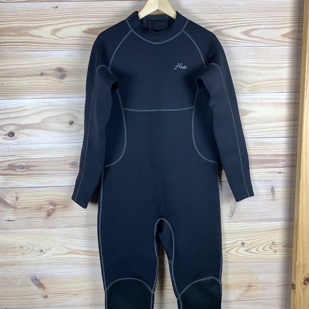 Hevto Wetsuit Mens XL Black Full Body 3/2 mm Neoprene Scuba Diving Surfing NWT